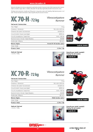 Бензинові та дизельні трамбовки Breaker XC 70 R 4 T