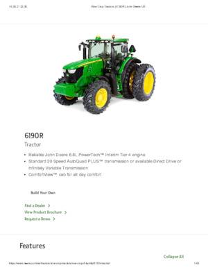 Трактори 4WD John Deere 6190 R