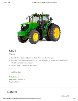 Трактори 4WD John Deere 6210 R