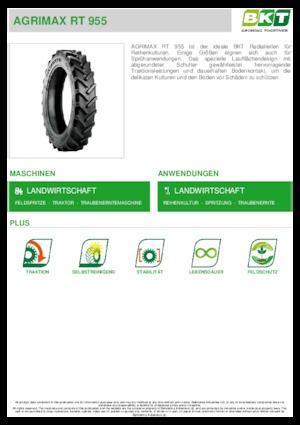 Сільськогосподарські шини BKT AGRIMAX RT 955 270/95 R 36