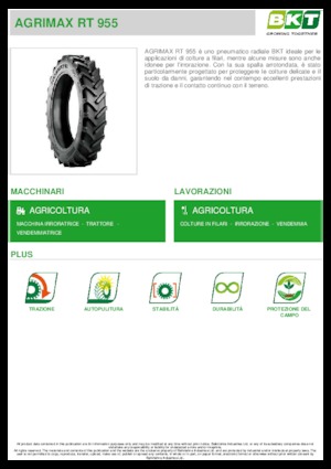 Сільськогосподарські шини BKT AGRIMAX RT 955 270/95 R 36