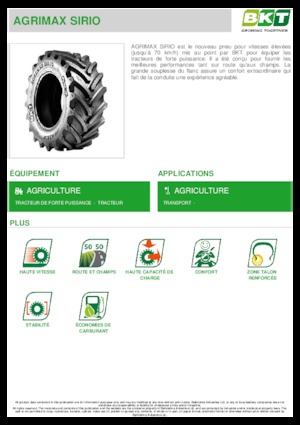 Сільськогосподарські шини BKT AGRIMAX SIRIO 540/65 R 38