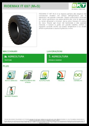 Сільськогосподарські шини BKT RIDEMAX IT 697 M+S 600/70 R30