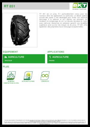 Сільськогосподарські шини BKT RT 851 14.9L R 20