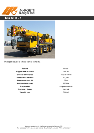 всюдихідні крани Marchetti MG 60.3-1 (6x4x6)