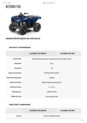 Всюдиходи і квадроцикли Artic Cat ALTERRA 700 EPS 