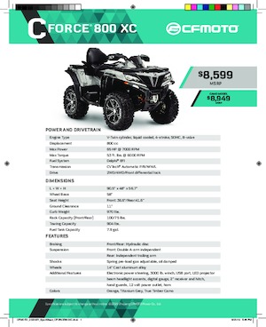 Всюдиходи і квадроцикли CFMOTO CFORCE 800XC