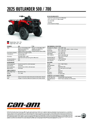 Всюдиходи і квадроцикли can-am OUTLANDER 500