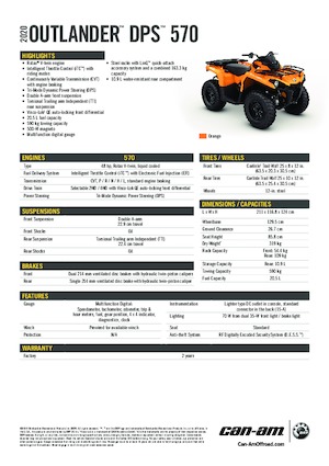 Всюдиходи і квадроцикли can-am OUTLANDER 570 DPS 