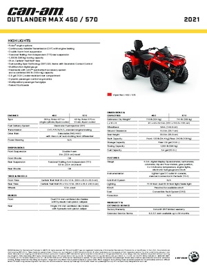 Всюдиходи і квадроцикли can-am OUTLANDER 570 MAX 