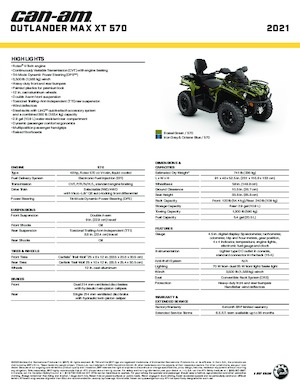 Всюдиходи і квадроцикли can-am OUTLANDER 570 MAX XT 