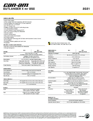 Всюдиходи і квадроцикли can-am OUTLANDER 850 XMR 