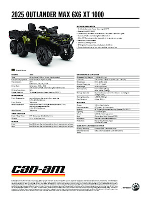 Всюдиходи і квадроцикли can-am OUTLANDER MAX 6x6 XT 1000