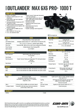 Всюдиходи і квадроцикли can-am OUTLANDER MAX 6X6 XU+ 1000 T