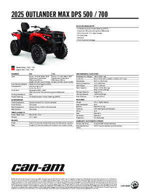 Всюдиходи і квадроцикли can-am OUTLANDER MAX DPS 500