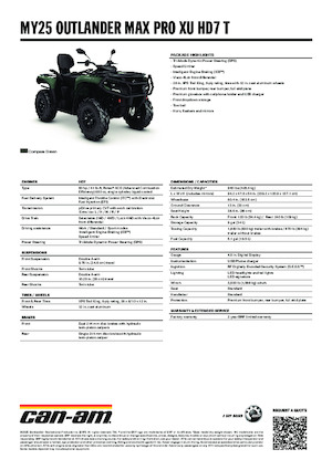 Всюдиходи і квадроцикли can-am OUTLANDER MAX PRO XU HD7 T
