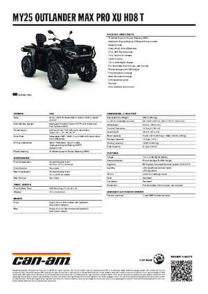 Всюдиходи і квадроцикли can-am OUTLANDER MAX PRO XU HD8 T