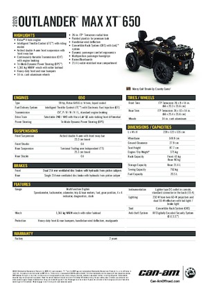 Всюдиходи і квадроцикли can-am OUTLANDER MAX XT 650 