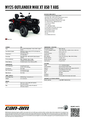 Всюдиходи і квадроцикли can-am OUTLANDER MAX XT 850 T ABS