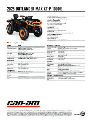 Всюдиходи і квадроцикли can-am OUTLANDER MAX XT-P 1000R