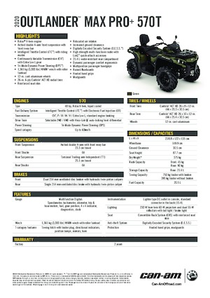 Всюдиходи і квадроцикли can-am OUTLANDER MAX XU+ 570 T