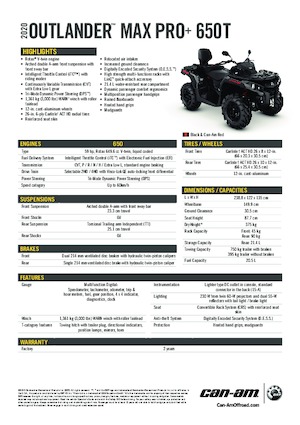Всюдиходи і квадроцикли can-am OUTLANDER MAX XU+ 650 T 