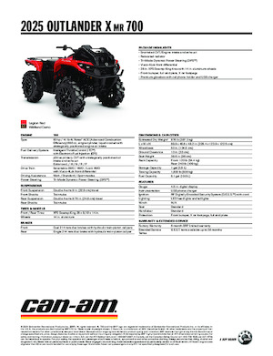 Всюдиходи і квадроцикли can-am OUTLANDER X MR 700