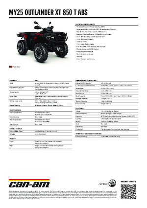 Всюдиходи і квадроцикли can-am OUTLANDER XT 850 T ABS