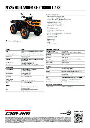 Всюдиходи і квадроцикли can-am OUTLANDER XT-P 1000R T ABS