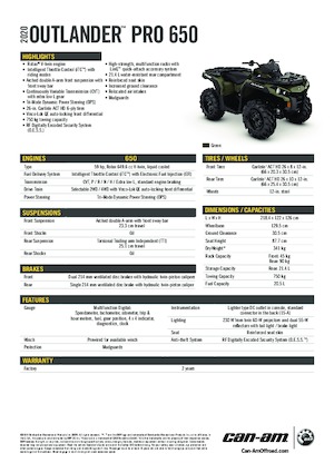 Всюдиходи і квадроцикли can-am OUTLANDER XU 650 