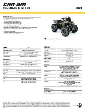 Всюдиходи і квадроцикли can-am RENEGADE 570 XMR 