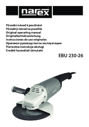 Кутові шліфувальні машини Narex EBU 230-26