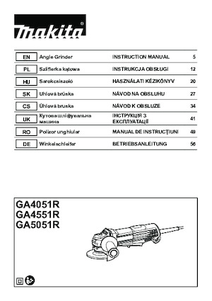 Кутові шліфувальні машини Makita GA5051R 