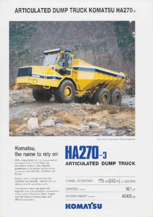 Шарнірні самоскиди Komatsu HA270-3