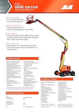Колісні підйомники з шарнірною стрілою JLG 600AN