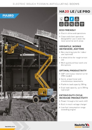 Колісні підйомники з шарнірною стрілою Haulotte HA20 LE PRO