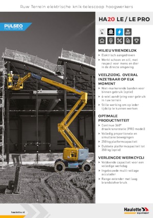 Колісні підйомники з шарнірною стрілою Haulotte HA20 LE PRO