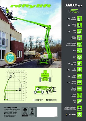 Колісні підйомники з шарнірною стрілою Niftylift HR15D