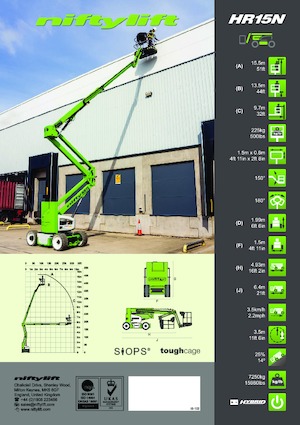 Колісні підйомники з шарнірною стрілою Niftylift HR15N