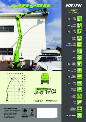 Колісні підйомники з шарнірною стрілою Niftylift HR17N