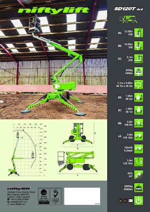 Колісні підйомники з шарнірною стрілою Niftylift SD120T