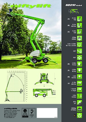 Колісні підйомники з шарнірною стрілою Niftylift SD210