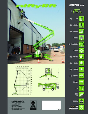 Колісні підйомники з шарнірною стрілою Niftylift SD50 4x4