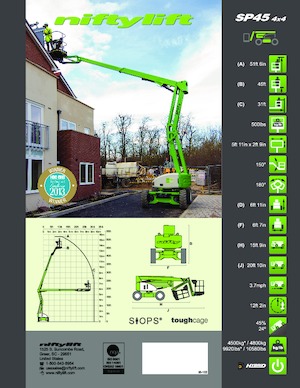 Колісні підйомники з шарнірною стрілою Niftylift SP45 4x4