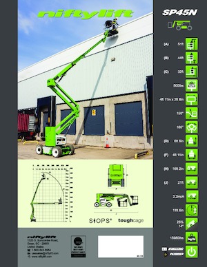 Колісні підйомники з шарнірною стрілою Niftylift SP45N