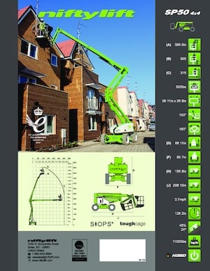 Колісні підйомники з шарнірною стрілою Niftylift SP50 4x4