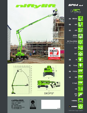 Колісні підйомники з шарнірною стрілою Niftylift SP64 4x4