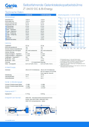 Колісні підйомники з шарнірною стрілою Genie Z-34/22 DC