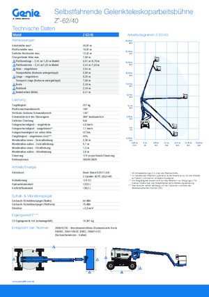 Колісні підйомники з шарнірною стрілою Genie Z-62/40