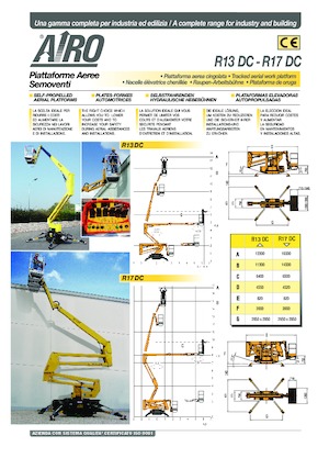 Гусеничні підйомники з шарнірною стрілою AIRO R13 DC